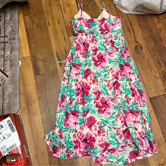 J Crew Factory Floral Cotton Wrap Dress Size 6 O - Picture 2 of 6